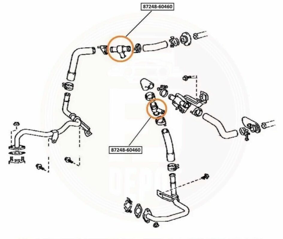 HEATER HOSE PIPES LAND CRUISER FZJ80 100 SEQUOIA LX450 LX450 OEM