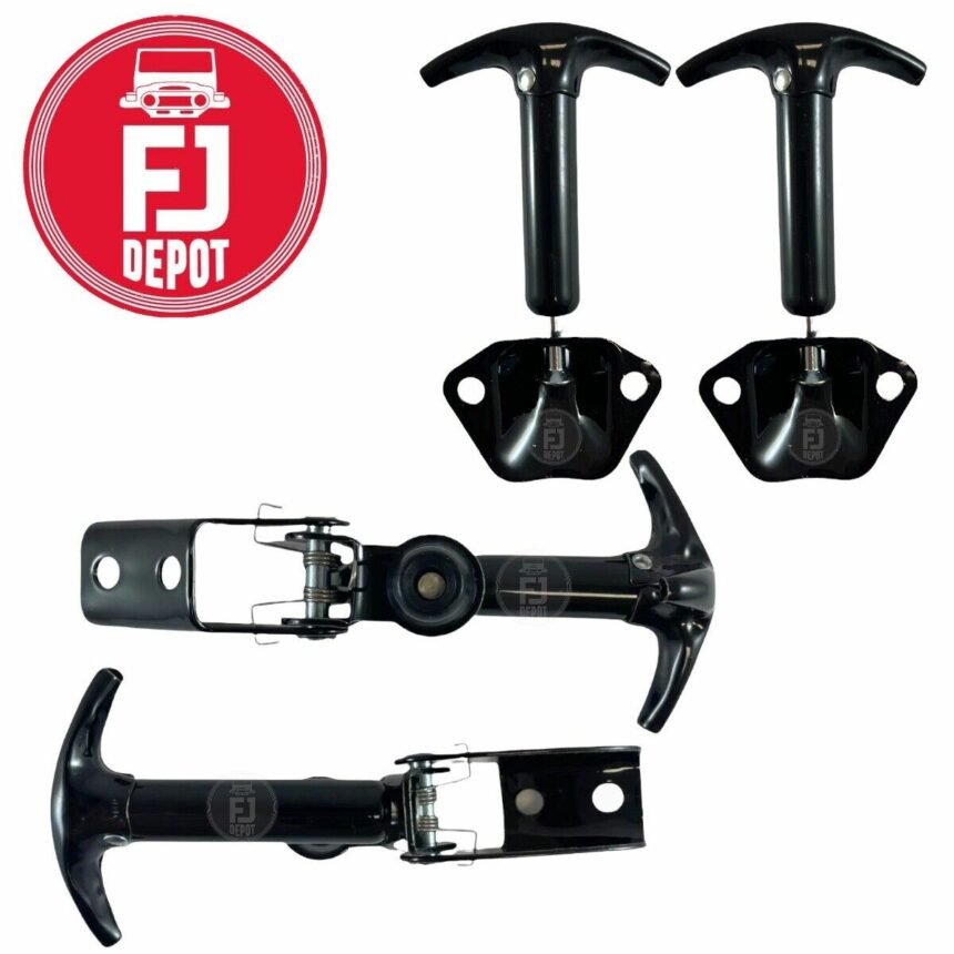 thumbnail image 2 of Pair Of Hood Latch Hooks For Land Cruiser FJ40 FJ43 BJ42 – Black 1972-1984 2 of 6